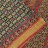 Sanskriti Vintage Sarees Green/Red 100%Pure Cotton Printed Sari 6yd Craft Sustainable Fabric