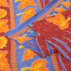 Sanskriti Vintage Sarees From India Red Pure Cotton Print Sari 5yd Craft Sustainable Fabric