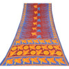 Sanskriti Vintage Sarees From India Red Pure Cotton Print Sari 5yd Craft Sustainable Fabric