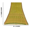 Sanskriti Vintage Sarees Green/Brown Pure Cotton Printed Sari 5yd Craft Sustainable Fabric