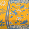 Sanskriti Vintage Sarees Yellow/Blue Pure Cotton Printed Sari 5yd Craft Sustainable Fabric