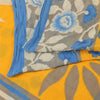 Sanskriti Vintage Sarees Yellow/Blue Pure Cotton Printed Sari 5yd Craft Sustainable Fabric