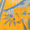 Sanskriti Vintage Sarees Yellow/Blue Pure Cotton Printed Sari 5yd Craft Sustainable Fabric