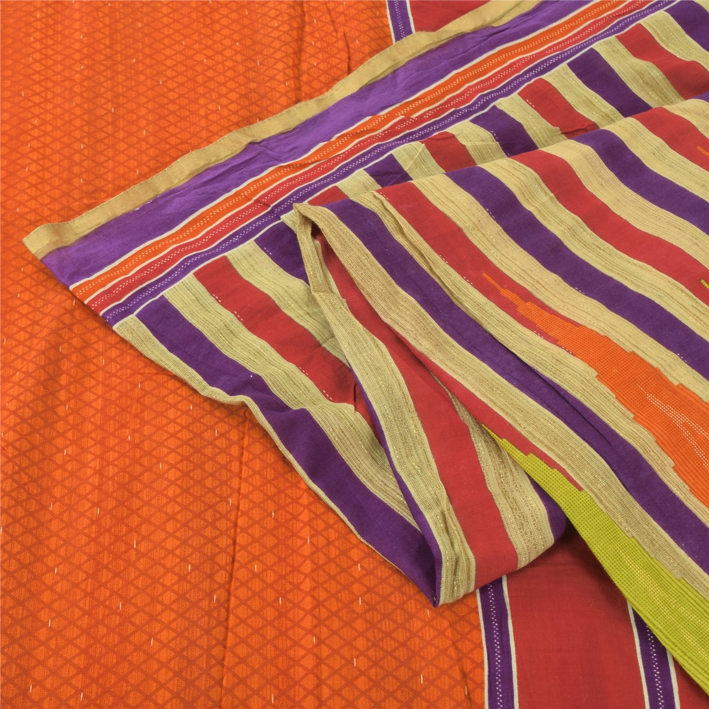 Sanskriti Vintage Sarees Indian Multi Pure Cotton Printed Sari 5yd Craft Sustainable Fabric