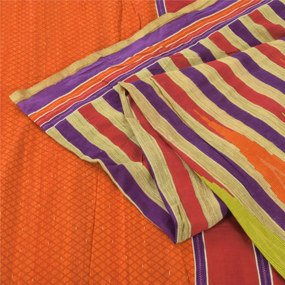 Sanskriti Vintage Sarees Indian Multi Pure Cotton Printed Sari 5yd Craft Sustainable Fabric