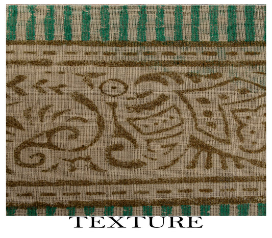 Sanskriti Vintage Saree Off-White Pure Cotton Hand Block Print Craft Fabric Sari