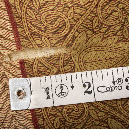 Sanskriti Vintage Saree Brown Pure Cotton Mandal Art-Kalamkari Print Sari 5.5+YD Craft Fabric