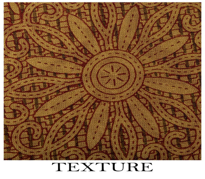 Sanskriti Vintage Saree Brown Pure Cotton Mandal Art-Kalamkari Print Sari 5.5+YD Craft Fabric