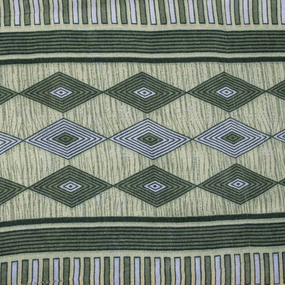 Sanskriti Vintage Saree Gray 100% Pure Cotton Floral Geometric Printed Sari Fabric 5+Yd
