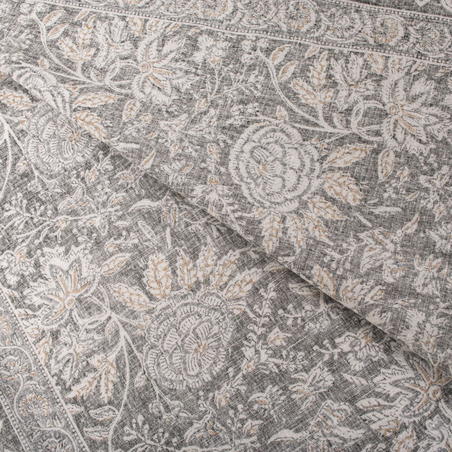 Sanskriti Vintage Saree Black 100% Pure Cotton Kalamkari Style Floral Printed Fabric 5+Yard Sari