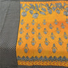 Sanskriti Vintage Sarees Yellow/Black Pure Cotton Printed Sari 5yd Craft Sustainable Fabric