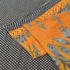 Sanskriti Vintage Sarees Yellow/Black Pure Cotton Printed Sari 5yd Craft Sustainable Fabric