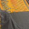 Sanskriti Vintage Sarees Yellow/Black Pure Cotton Printed Sari 5yd Craft Sustainable Fabric