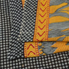 Sanskriti Vintage Sarees Yellow/Black Pure Cotton Printed Sari 5yd Craft Sustainable Fabric
