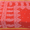 Sanskriti Vintage Sarees From India Red Pure Cotton Print Sari 5yd Craft Sustainable Fabric
