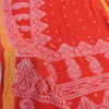Sanskriti Vintage Sarees From India Red Pure Cotton Print Sari 5yd Craft Sustainable Fabric