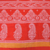 Sanskriti Vintage Sarees From India Red Pure Cotton Print Sari 5yd Craft Sustainable Fabric