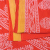 Sanskriti Vintage Sarees From India Red Pure Cotton Print Sari 5yd Craft Sustainable Fabric