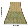 Sanskriti Vintage Sarees Cream/Green Kota Woven Pure Cotton Printed Sari Sustainable Fabric