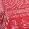 Sanskriti Vintage Sarees Red Floral Batik Work 100% Pure Cotton Sari 5yd Fabric