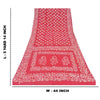 Sanskriti Vintage Sarees Red Floral Batik Work 100% Pure Cotton Sari 5yd Fabric