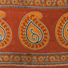 Sanskriti Vintage Sarees Indian Orange Pure Cotton Printed Sari 5yd Craft Sustainable Fabric