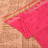 Sanskriti Vintage Sarees Hot-Pink/Brown Pure Cotton Print Sari 5yd Craft Sustainable Fabric