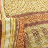 Sanskriti Vintage Sarees Pale-Yellow Pure Cotton Printed Sari 5yd Craft Sustainable Fabric