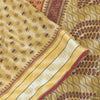 Sanskriti Vintage Sarees Pale-Yellow Pure Cotton Printed Sari 5yd Craft Sustainable Fabric