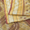 Sanskriti Vintage Sarees Pale-Yellow Pure Cotton Printed Sari 5yd Craft Sustainable Fabric