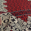 Sanskriti Vintage Sarees Red/Black Pure Cotton Printed Sari 5yd Craft Sustainable Fabric