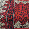 Sanskriti Vintage Sarees Red/Black Pure Cotton Printed Sari 5yd Craft Sustainable Fabric