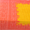 Sanskriti Vintage Sarees Yellow/Red Pure Cotton Printed Sari 5yd Craft Sustainable Fabric