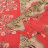 Sanskriti Vintage Sarees From India Red Pure Cotton Print Sari 5yd Craft Sustainable Fabric