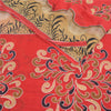 Sanskriti Vintage Sarees From India Red Pure Cotton Print Sari 5yd Craft Sustainable Fabric