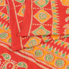 Sanskriti Vintage Sarees Yellow/Red Pure Cotton Printed Sari 5yd Craft Sustainable Fabric