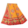 Sanskriti Vintage Sarees Yellow/Red Pure Cotton Printed Sari 5yd Craft Sustainable Fabric