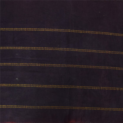 Sanskriti Vintage Sarees Peach/Purple Zari Woven Print Pure Cotton Sari Sustainable Fabric