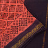 Sanskriti Vintage Sarees Peach/Purple Zari Woven Print Pure Cotton Sari Sustainable Fabric