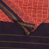 Sanskriti Vintage Sarees Peach/Purple Zari Woven Print Pure Cotton Sari Sustainable Fabric