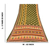Sanskriti Vintage Sarees Indian Green Pure Cotton Printed Sari 5yd Craft Sustainable Fabric