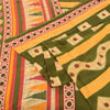 Sanskriti Vintage Sarees Indian Green Pure Cotton Printed Sari 5yd Craft Sustainable Fabric
