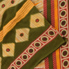 Sanskriti Vintage Sarees Indian Green Pure Cotton Printed Sari 5yd Craft Sustainable Fabric
