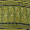 Sanskriti Vintage Sarees Indian Green Pure Cotton Printed Sari 5yd Craft Sustainable Fabric