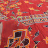 Sanskriti Vintage Sarees From India Red Pure Cotton Print Sari 5yd Craft Sustainable Fabric