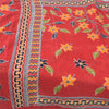 Sanskriti Vintage Sarees From India Red Pure Cotton Print Sari 5yd Craft Sustainable Fabric