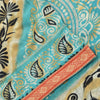 Sanskriti Vintage Sarees Indian Blue Pure Cotton Printed Sari 5yd Craft Sustainable Fabric