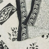 Sanskriti Vintage Sarees Indian White Pure Cotton Printed Sari 5yd Craft Sustainable Fabric