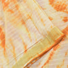 Sanskriti Vintage Sarees Orange/Ivory Tie-Dye Pure Cotton Sari 5yd Craft Sustainable Fabric
