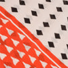 Sanskriti Vintage Sarees Ivory/Orange Pure Cotton Printed Sari 5yd Craft Sustainable Fabric